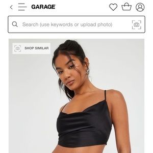 garage satin cross back top